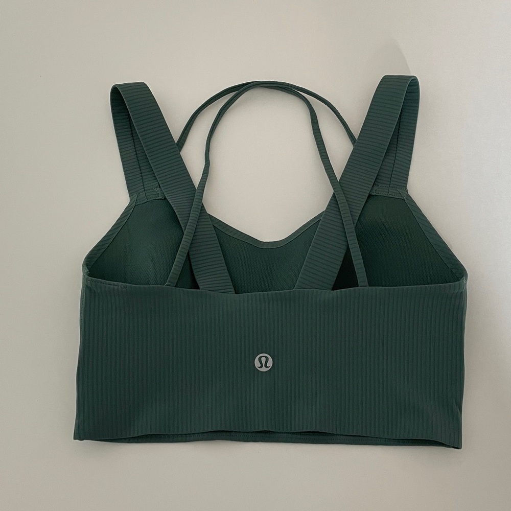 Lululemon Like A Cloud Sports Bra Ribbed Green Size 2 - Picture 9 of 16
